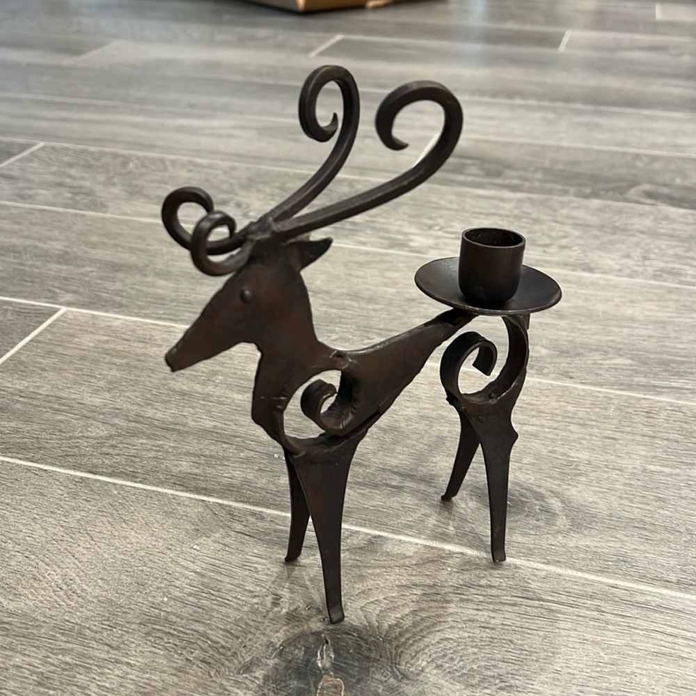 Pier 1 metal reindeer candle sconce